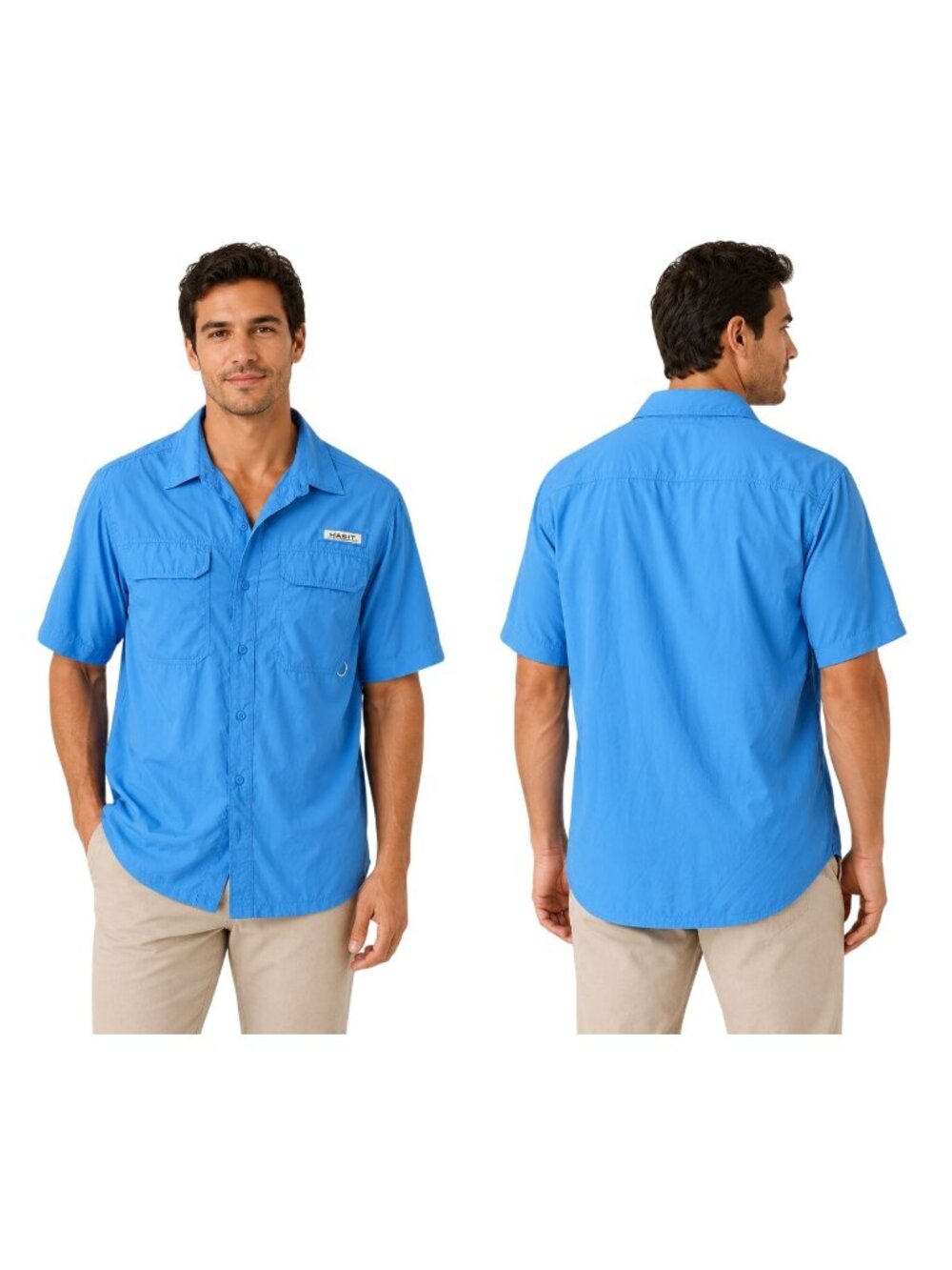 Habit  2XL Blue Button-Up Shirt 40+ Solar Mesh Lining Lightweight Outdoor Wear